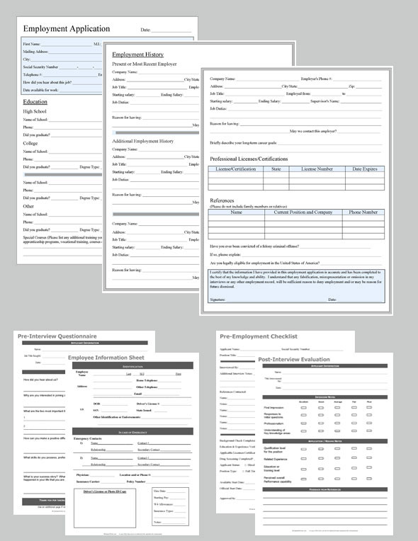 Blank Application Forms