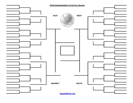 printable ncaa blank tournament bracket excel and pdf