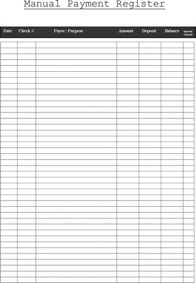 checkbook template excel