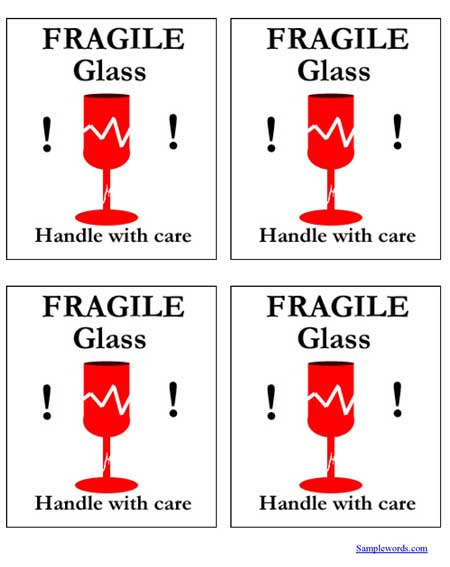 print shipping label fragile glass pdf