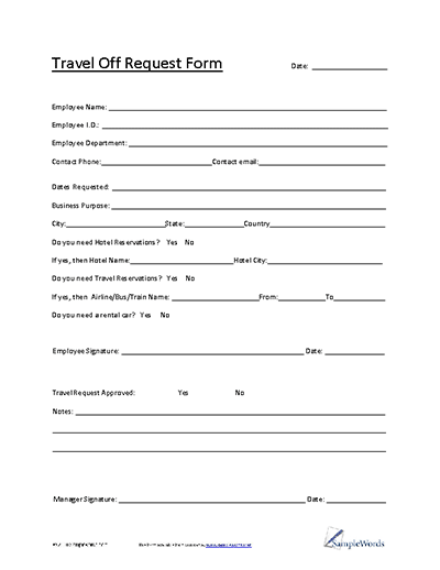 Travel Request Form pdf