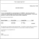 Collection Letter Template – Second Notice
