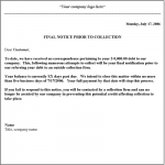 Collection Letter Template – Final Notice