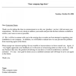 Customer Complaint Response Letter