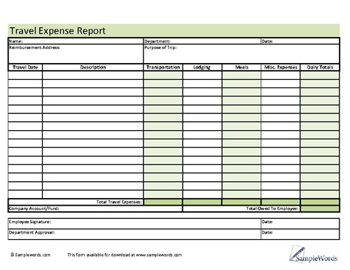 Travel expense report sample file JPG