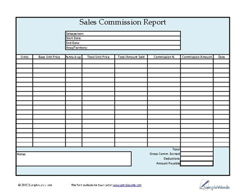 Sales Commission Report