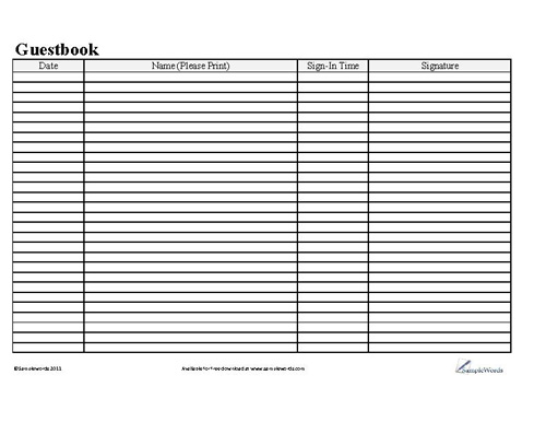 Basic Business Guestbook 