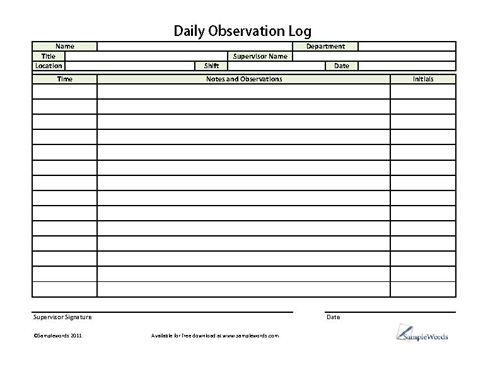 Daily Observation Log 