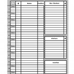 Softball Team Lineup Card