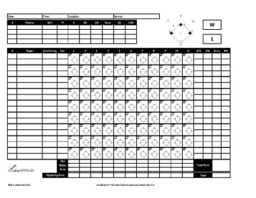 Baseball Scoresheet