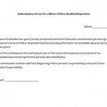 Authorization of care form