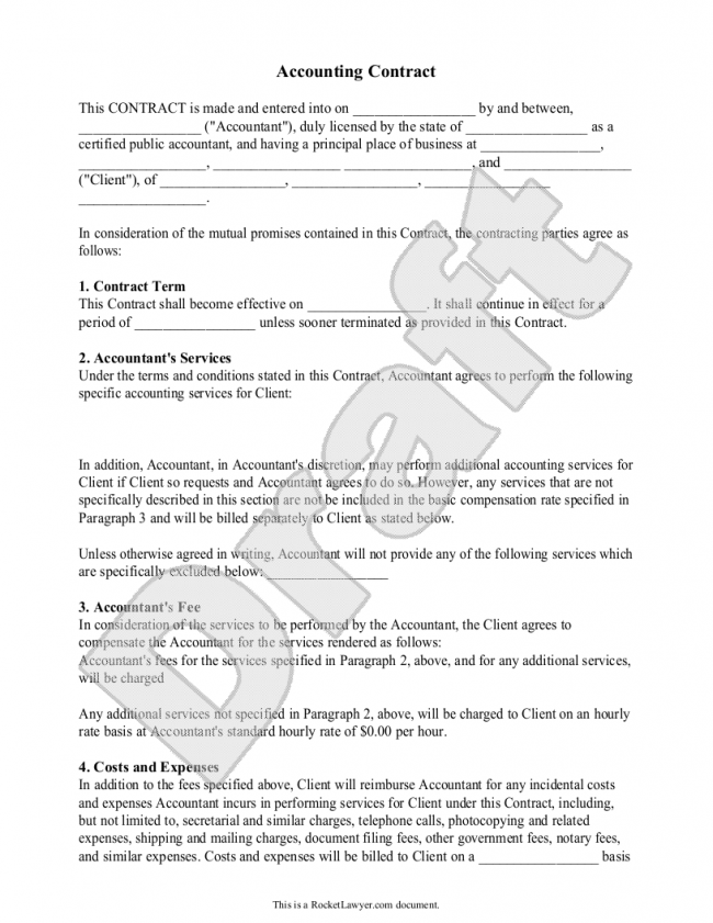 accounting contract template