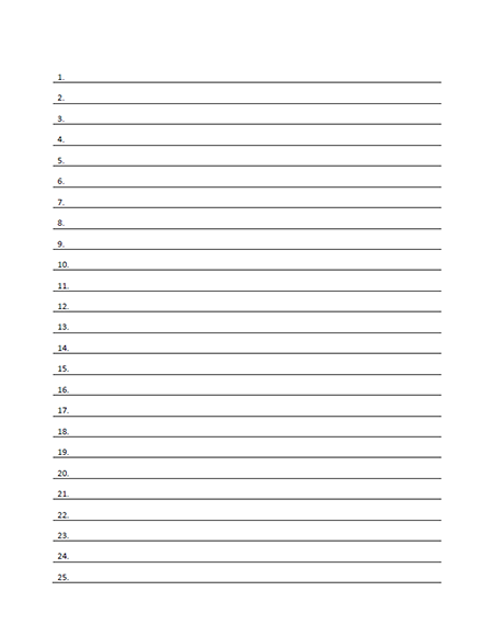 numbered lined notebook paper