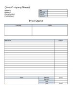 Free printable estimate template