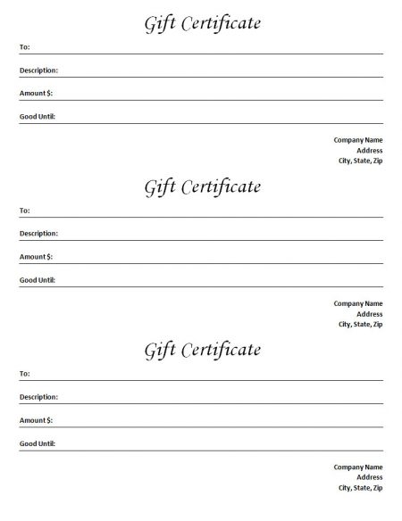 Gift Certificate Template  blank microsoft word