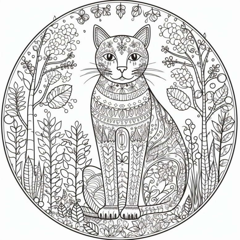 cat coloring page book