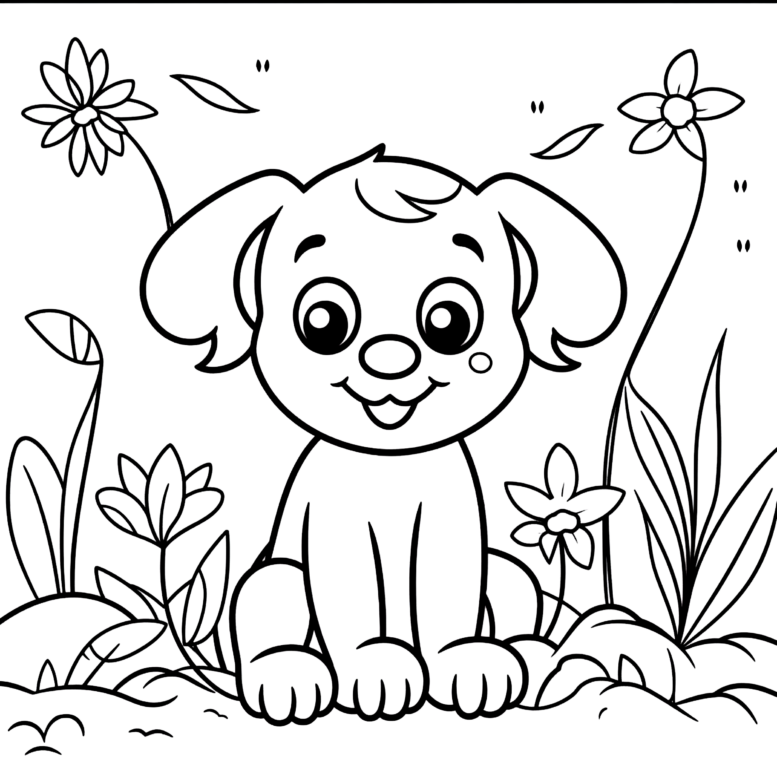 Puppy Coloring book Page
