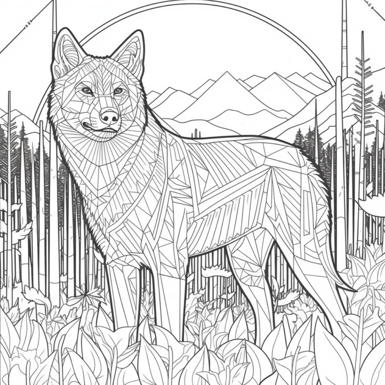 Wolf Coloring book Page
